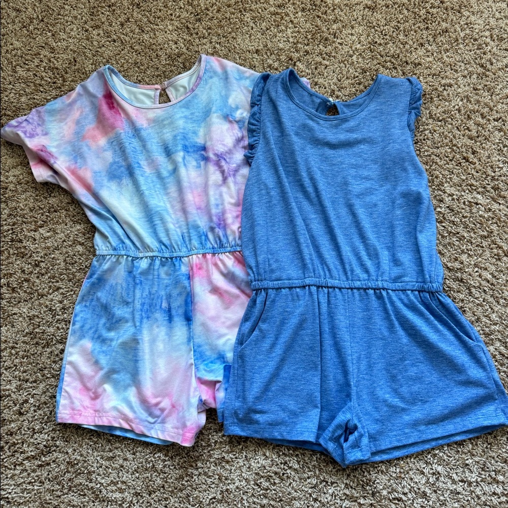 2 girl shorts jumpsuits, size L